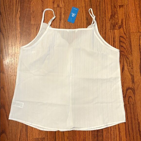 CUPSHE NWT White Scalloped Button-Down Tank Top - Size L - Picture 3 of 3